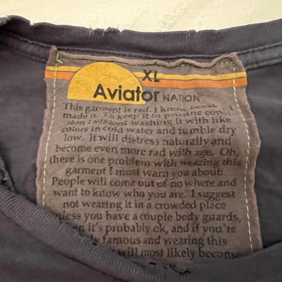 Aviator Nation Blue Tee with Logo - Picture 3 of 5